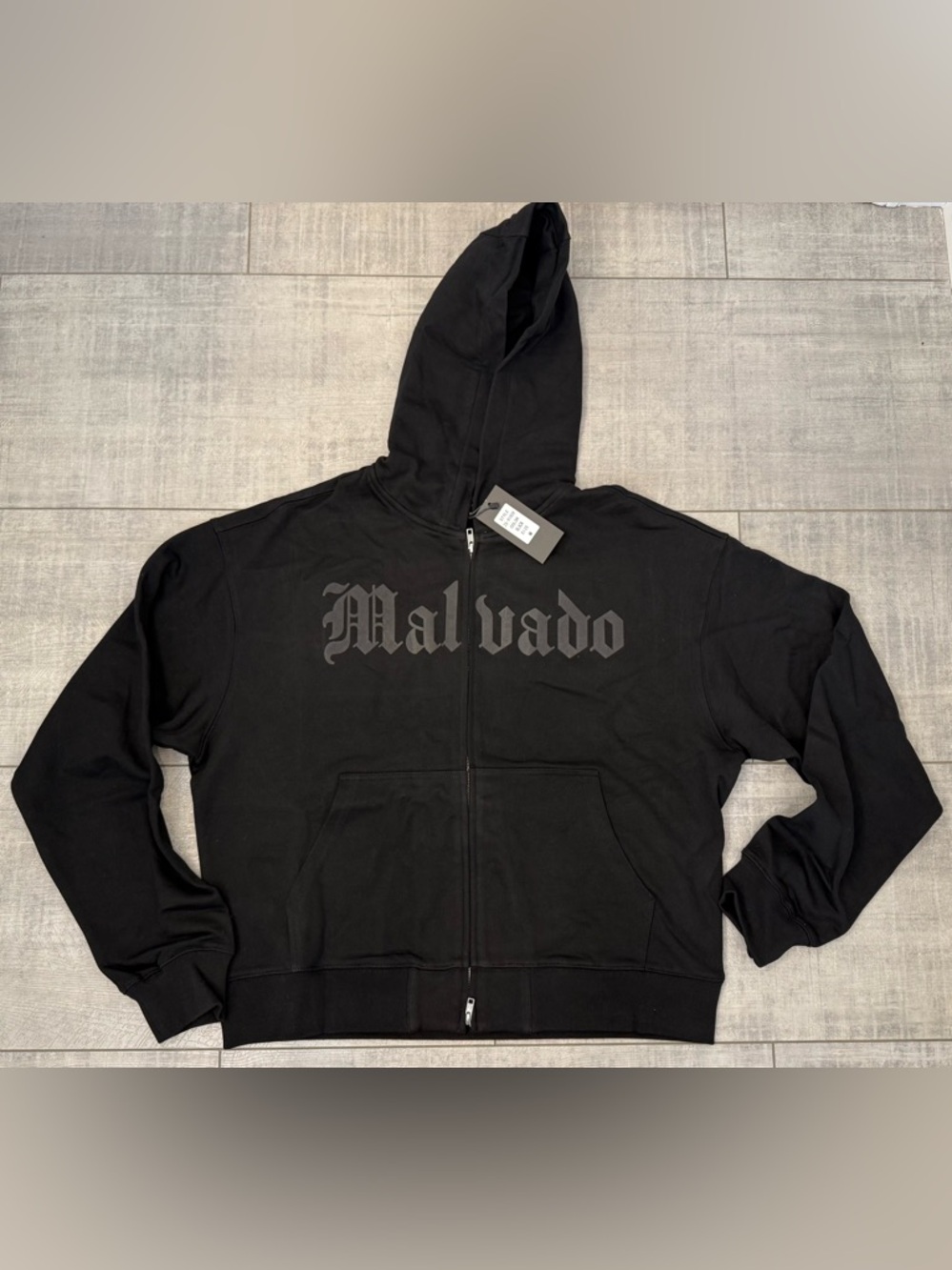 NEW Heavyweight FXN French Terry MALVADO Black Full Zip Hoodie Medium